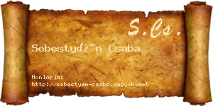 Sebestyén Csaba névjegykártya