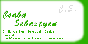 csaba sebestyen business card
