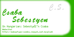 csaba sebestyen business card